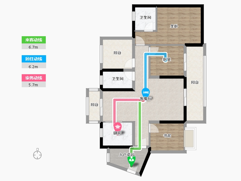 广东省-深圳市-振业时代花园-96.63-户型库-动静线