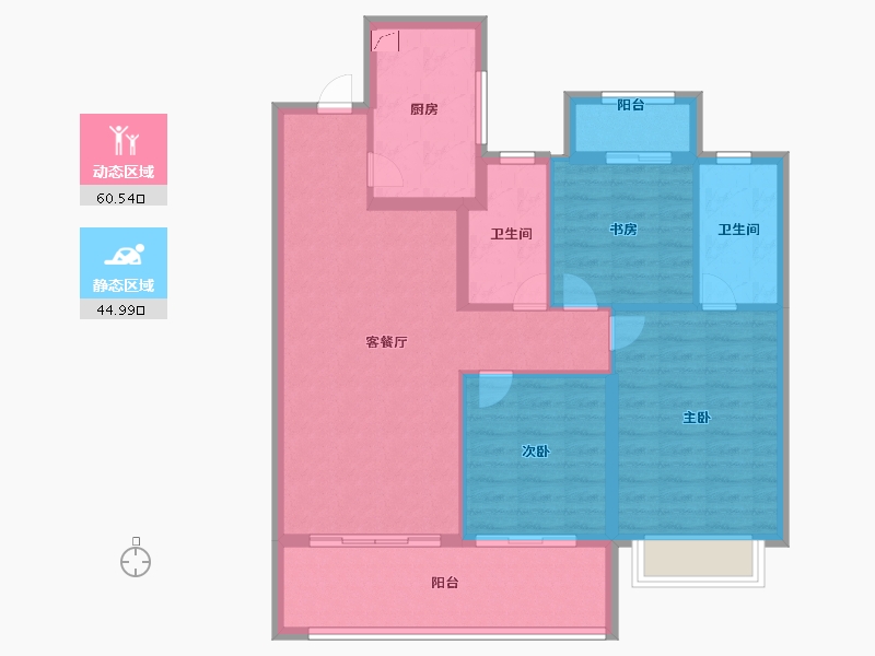 山东省-济南市-中国铁建梧桐天樾-95.00-户型库-动静分区