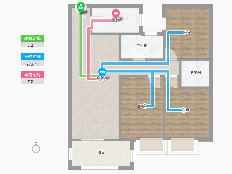 福建省-福州市-融信双杭城朗庭-80.00-户型库-动静线