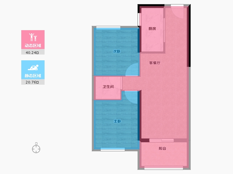 福建省-福州市-三盛雅居乐璞悦长滩-54.40-户型库-动静分区