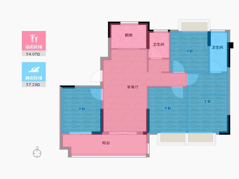 福建省-福州市-建总领筑-100.81-户型库-动静分区