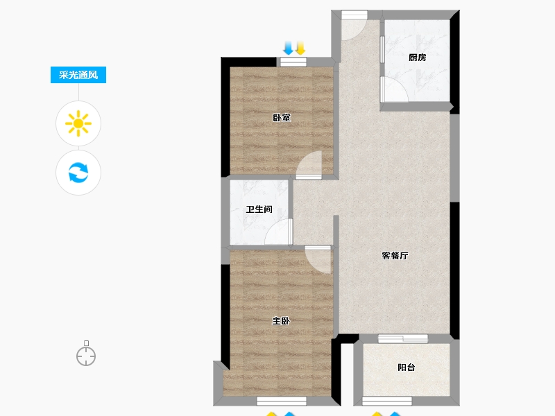 福建省-福州市-名城紫金轩-56.00-户型库-采光通风