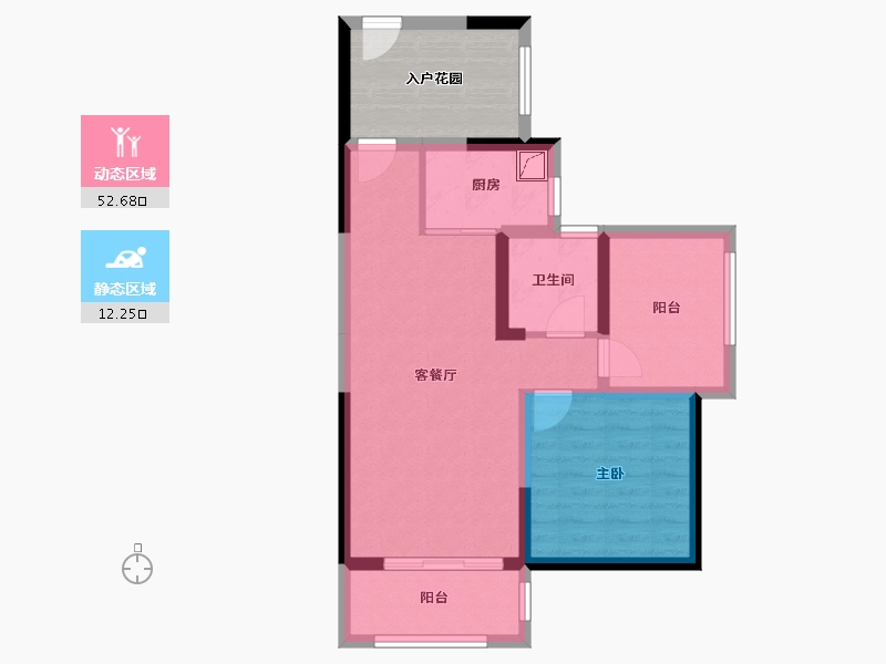 广东省-深圳市-振业时代花园-65.17-户型库-动静分区