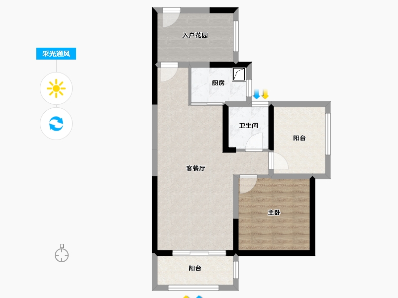 广东省-深圳市-振业时代花园-65.17-户型库-采光通风