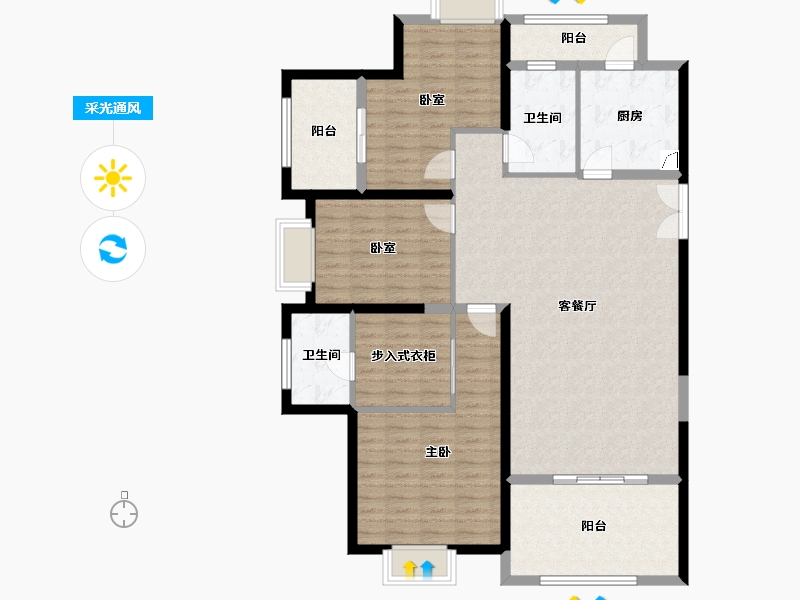 广东省-深圳市-中洲滨海华府一期-131.22-户型库-采光通风