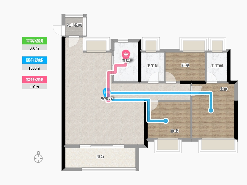 福建省-福州市-龙湖盛天春江悦茗-86.40-户型库-动静线