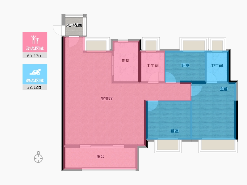 福建省-福州市-龙湖盛天春江悦茗-86.40-户型库-动静分区