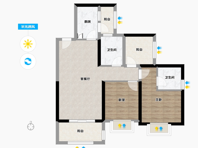 广东省-深圳市-半山悦海花园​-72.03-户型库-采光通风