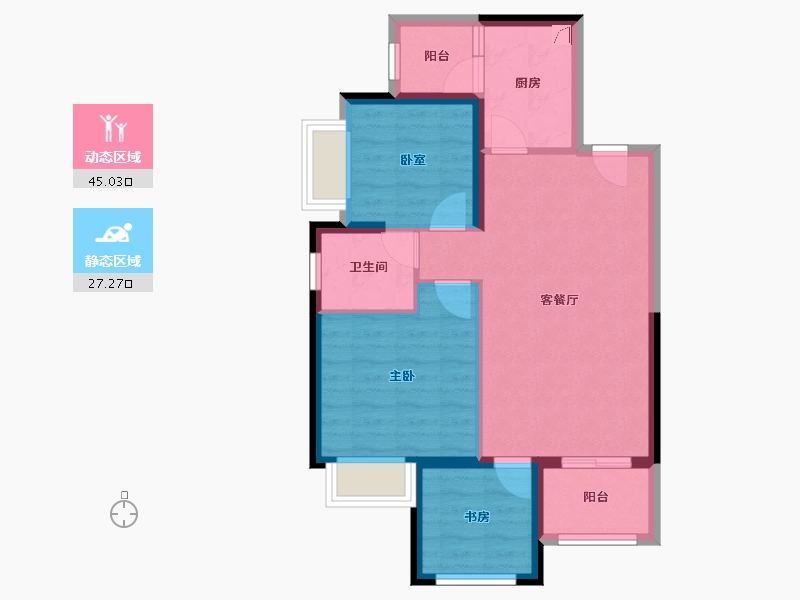 广东省-深圳市-半山悦海花园​-64.14-户型库-动静分区