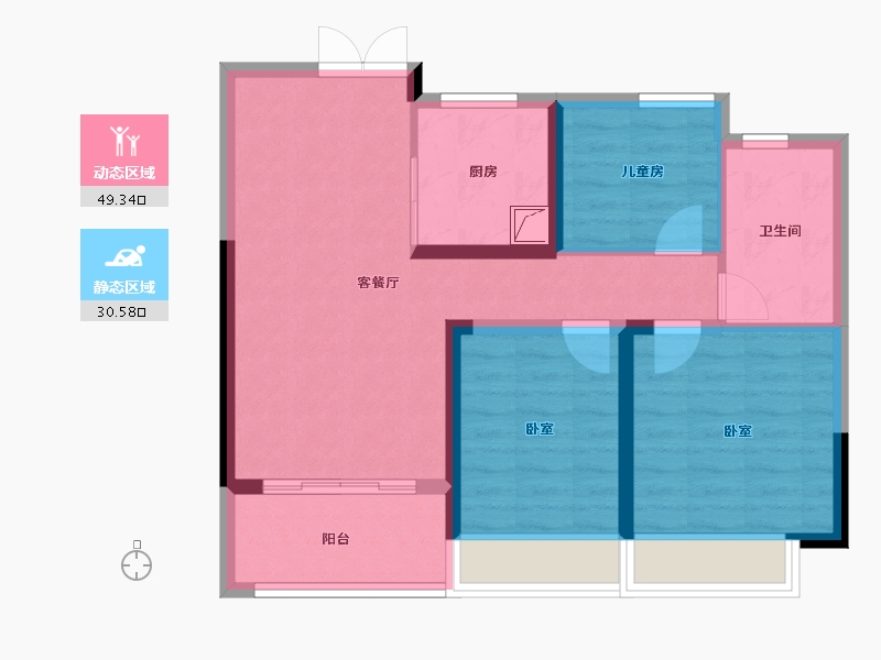 河南省-郑州市-泰宏建业国际城​-70.51-户型库-动静分区