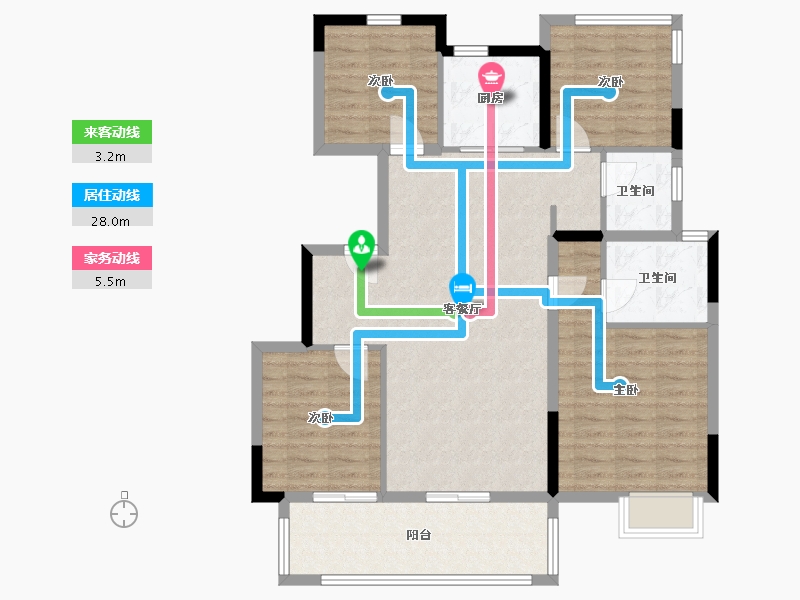 安徽省-合肥市-龙湖·春江紫宸-103.74-户型库-动静线