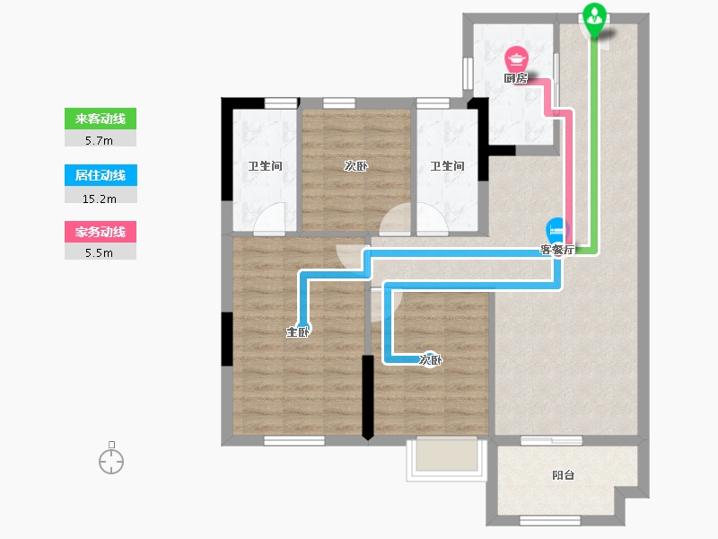 福建省-福州市-万科紫台-84.00-户型库-动静线