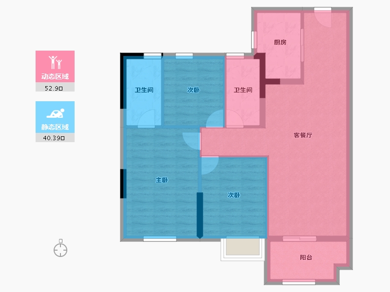 福建省-福州市-万科紫台-84.00-户型库-动静分区