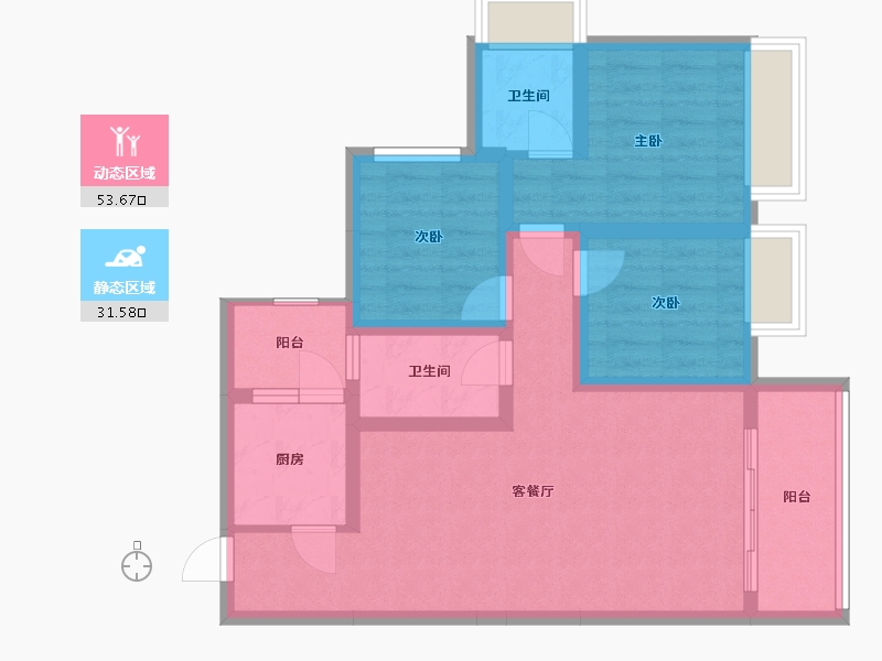 四川省-资阳市-乐至东湖御龙湾-97.00-户型库-动静分区