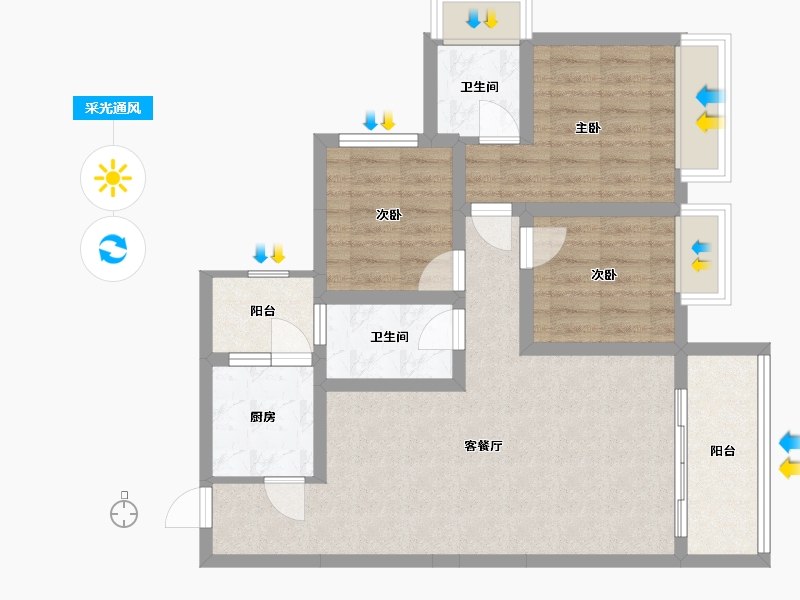 四川省-资阳市-乐至东湖御龙湾-97.00-户型库-采光通风