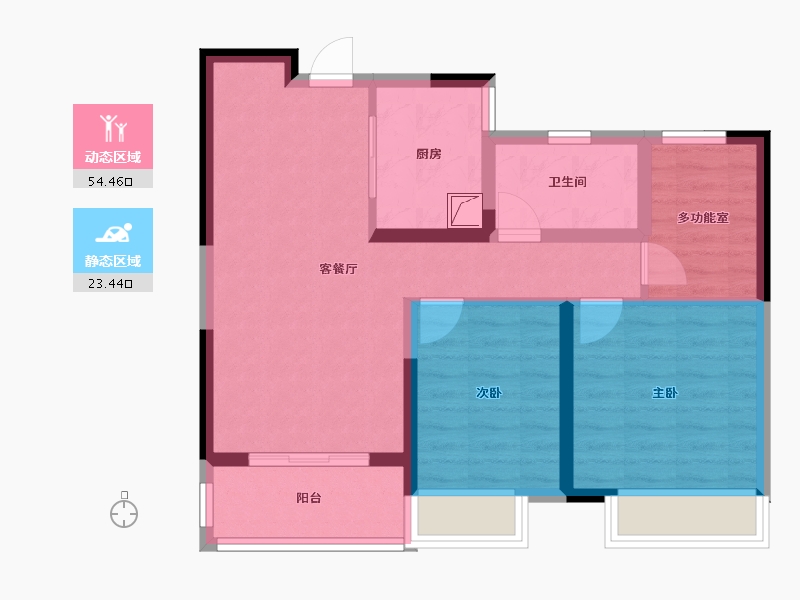 河南省-郑州市-正弘中央公园-68.58-户型库-动静分区