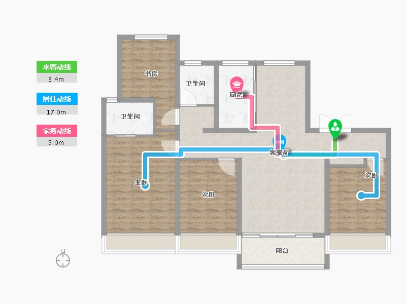 山东省-济南市-越秀麓端府-114.00-户型库-动静线