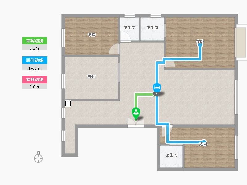 内蒙古自治区-鄂尔多斯市-维邦·九五梦园-130.00-户型库-动静线