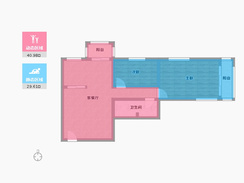 北京-北京市-玉海园二里-70.86-户型库-动静分区