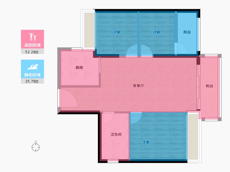 广东省-深圳市-笋岗中心万象华府-79.47-户型库-动静分区