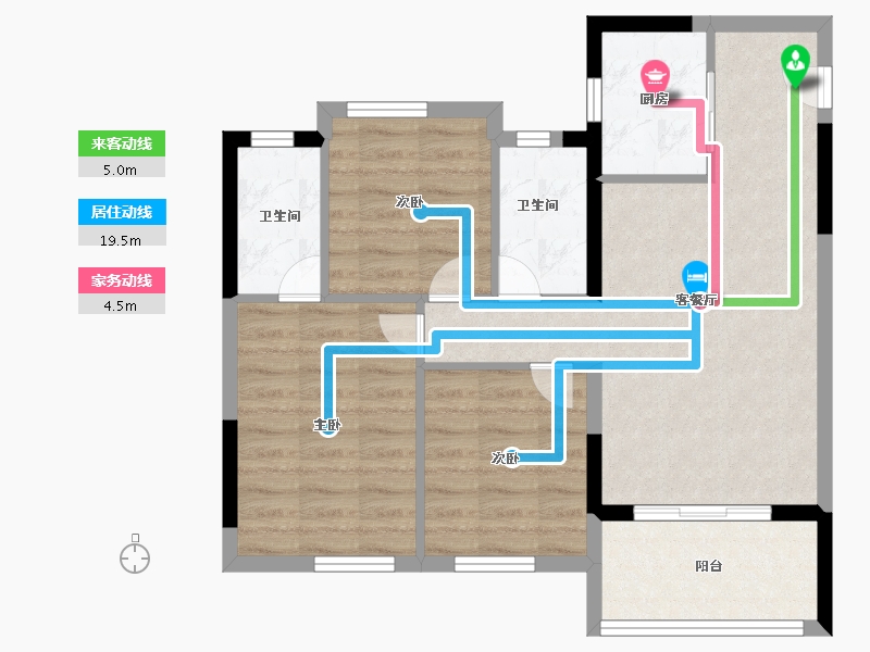 福建省-福州市-象屿美的公园天下-71.20-户型库-动静线