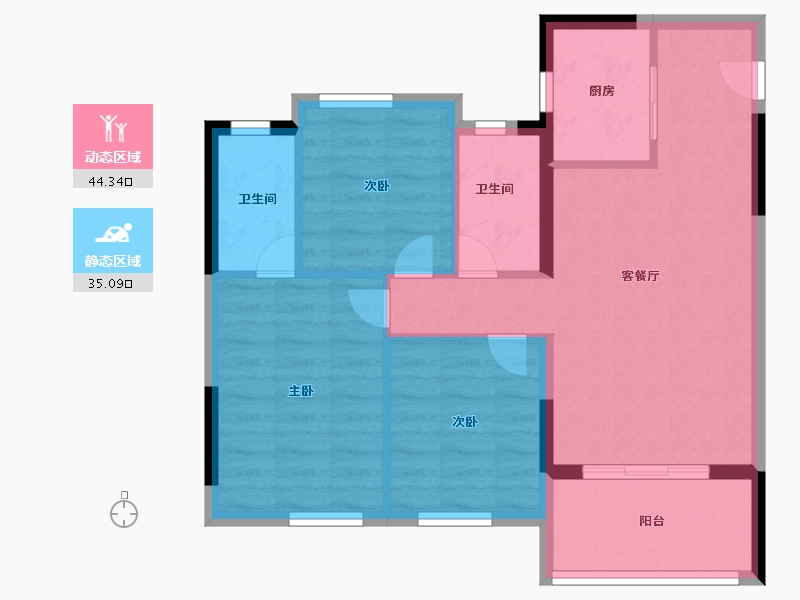 福建省-福州市-象屿美的公园天下-71.20-户型库-动静分区