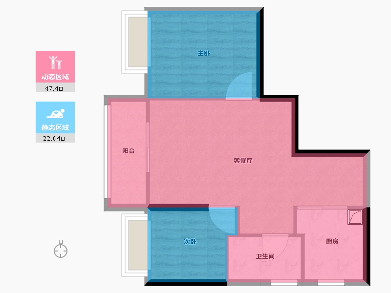 广东省-深圳市-华润笋岗中心万象华府-62.45-户型库-动静分区