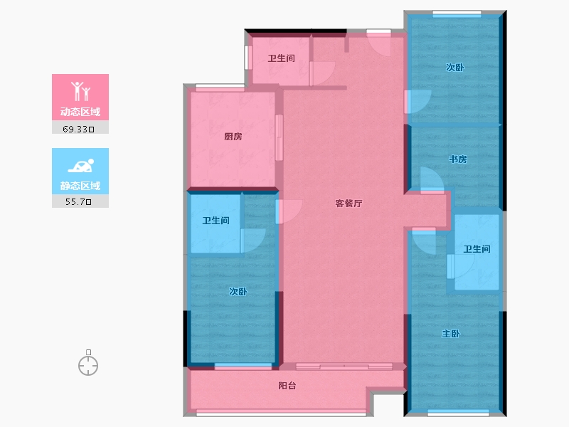 山东省-潍坊市-兰溪学府-125.84-户型库-动静分区