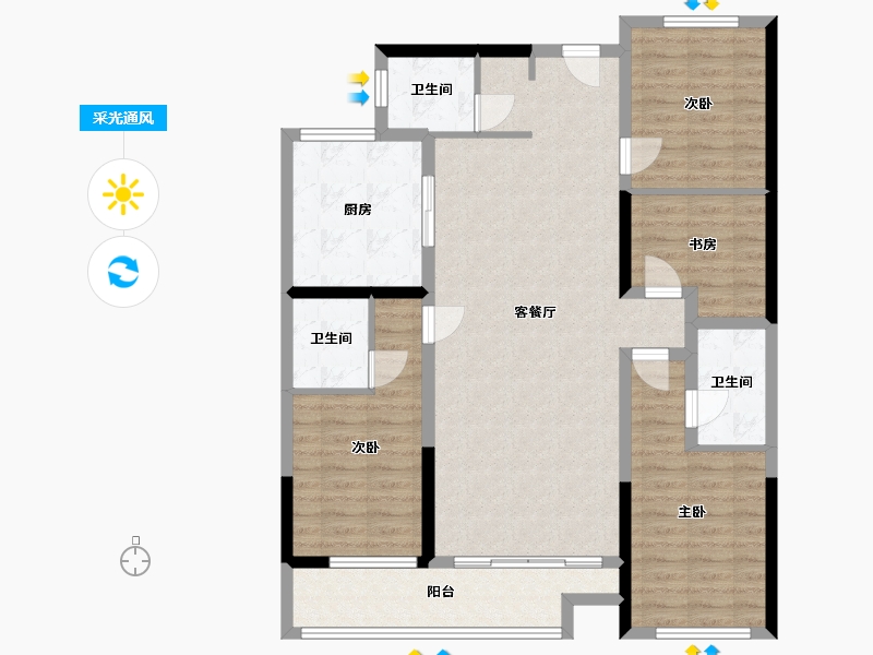 山东省-潍坊市-兰溪学府-125.84-户型库-采光通风