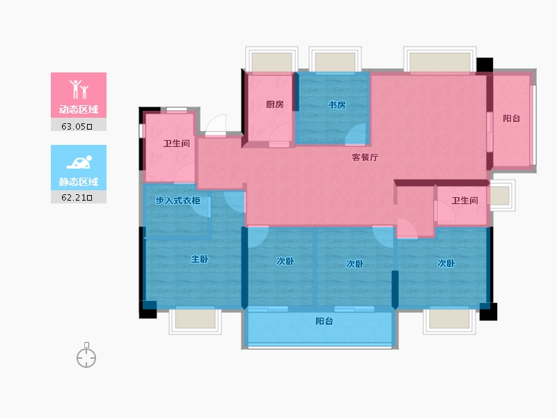 福建省-福州市-坤鸿天玺-112.09-户型库-动静分区