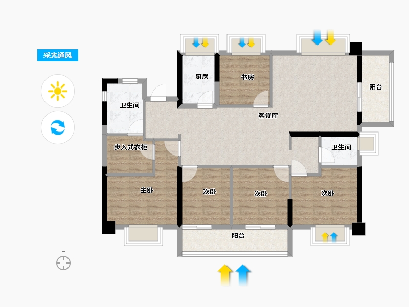 福建省-福州市-坤鸿天玺-112.09-户型库-采光通风