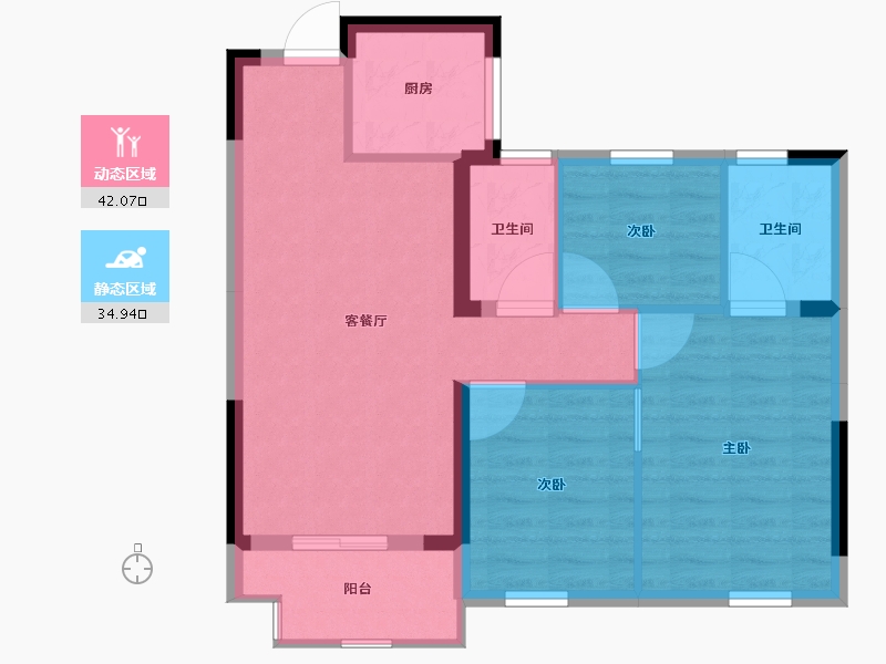 福建省-福州市-贵安新天地-68.92-户型库-动静分区