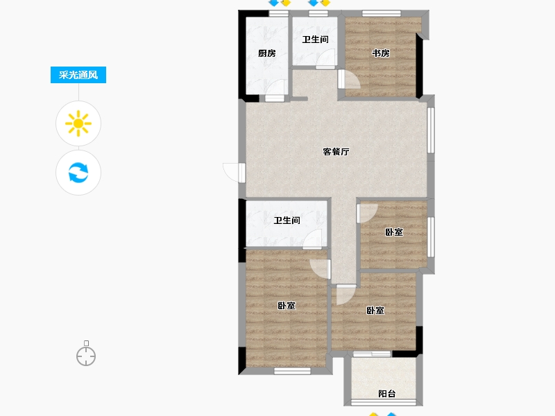 福建省-福州市-金地自在城-80.80-户型库-采光通风