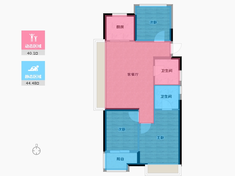 广东省-珠海市-珠海金湾宝龙城-76.00-户型库-动静分区