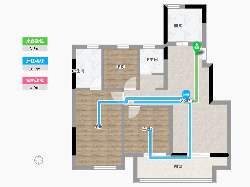 福建省-福州市-象屿美的公园天下-71.20-户型库-动静线