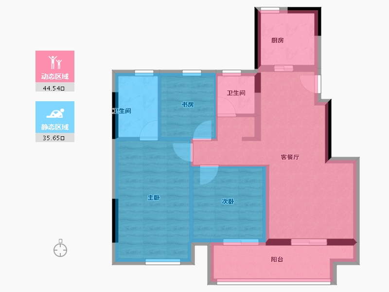 福建省-福州市-象屿美的公园天下-71.20-户型库-动静分区