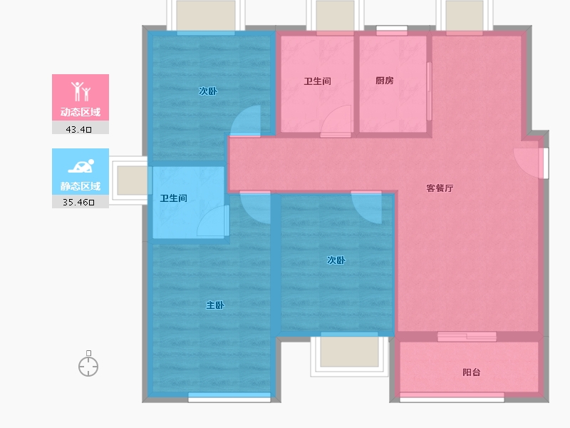 福建省-福州市-大唐书香世家尚境-70.40-户型库-动静分区