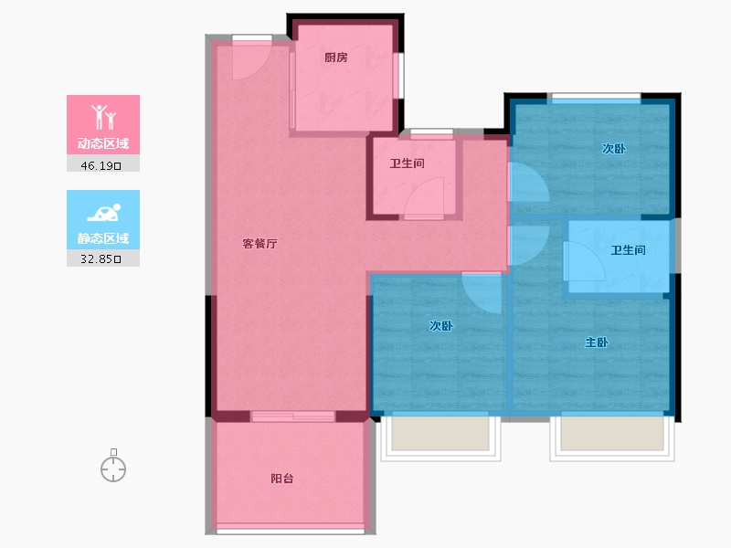 福建省-福州市-榕发翰林壹号-71.20-户型库-动静分区