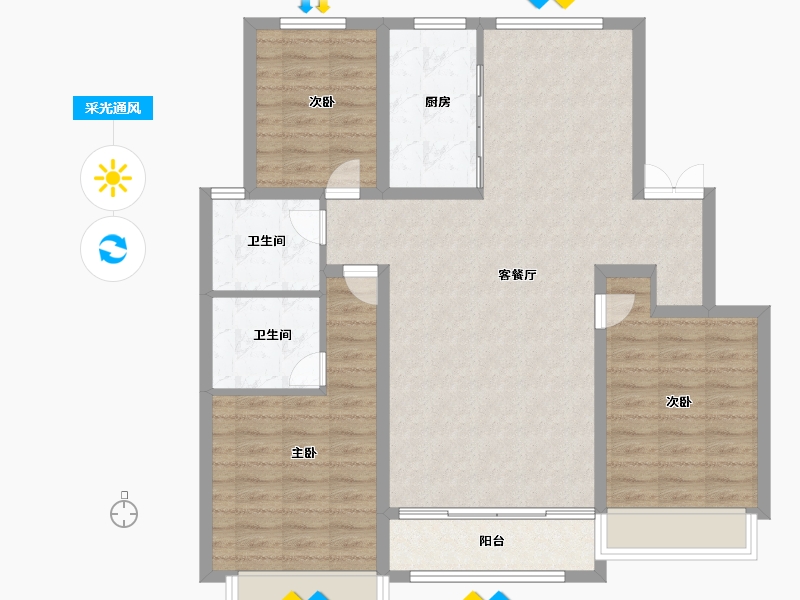 山东省-德州市-名匠华府-102.00-户型库-采光通风