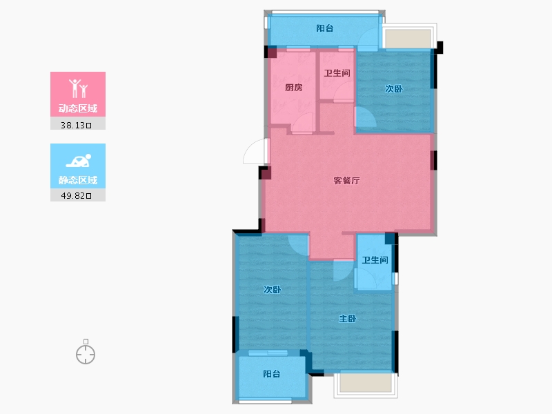 福建省-福州市-三江花语-78.80-户型库-动静分区