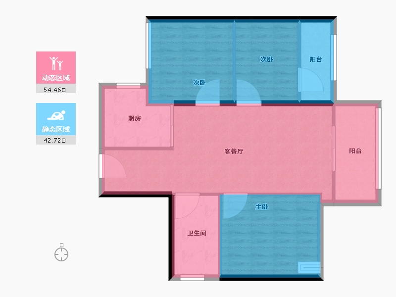 广东省-深圳市-华润笋岗中心万象华府-88.41-户型库-动静分区