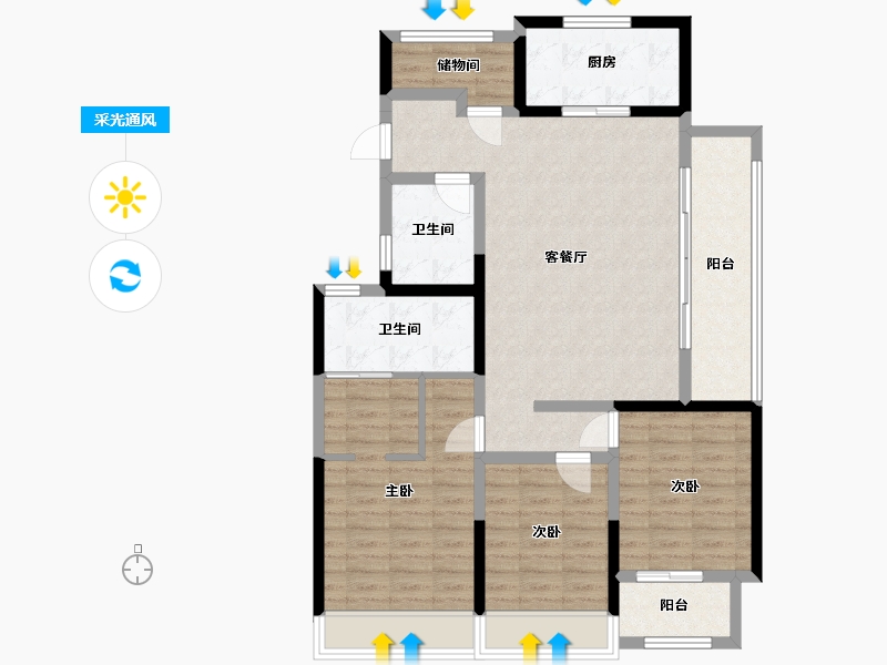 上海-上海市-山海大观-海悦苑-122.00-户型库-采光通风