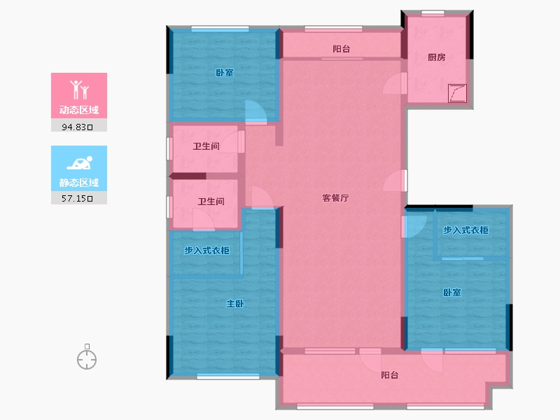 山东省-青岛市-碧海方舟-136.95-户型库-动静分区