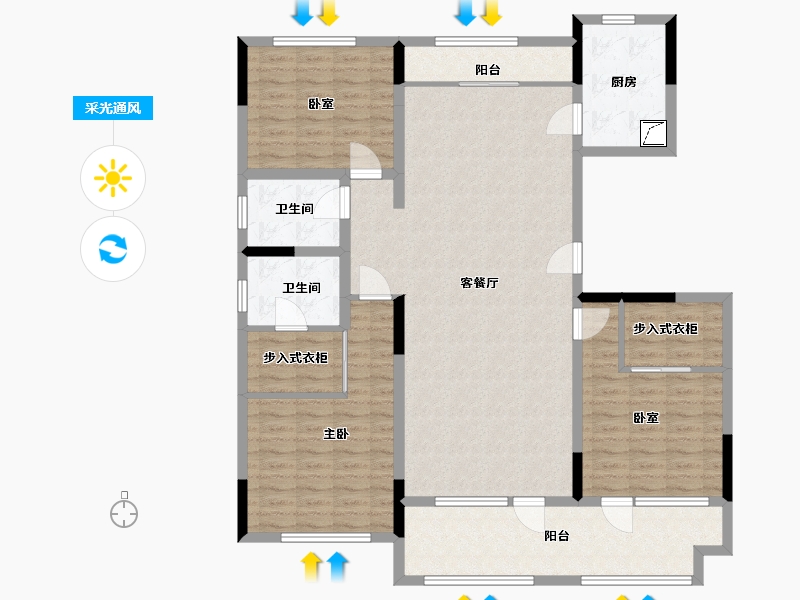 山东省-青岛市-碧海方舟-136.95-户型库-采光通风