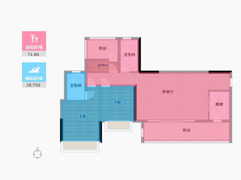 四川省-成都市-丽·都府-二期-116.00-户型库-动静分区