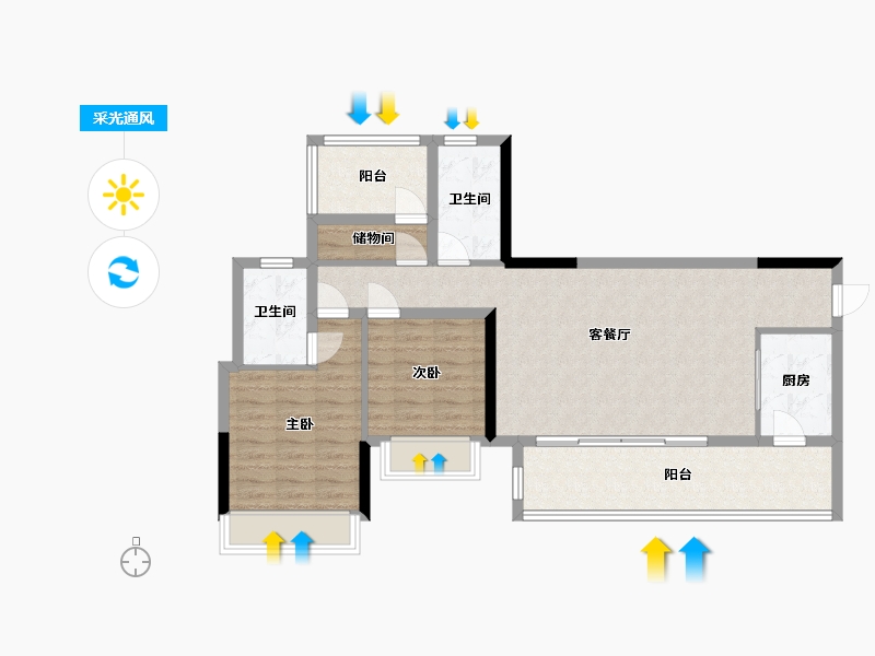 四川省-成都市-丽·都府-二期-116.00-户型库-采光通风