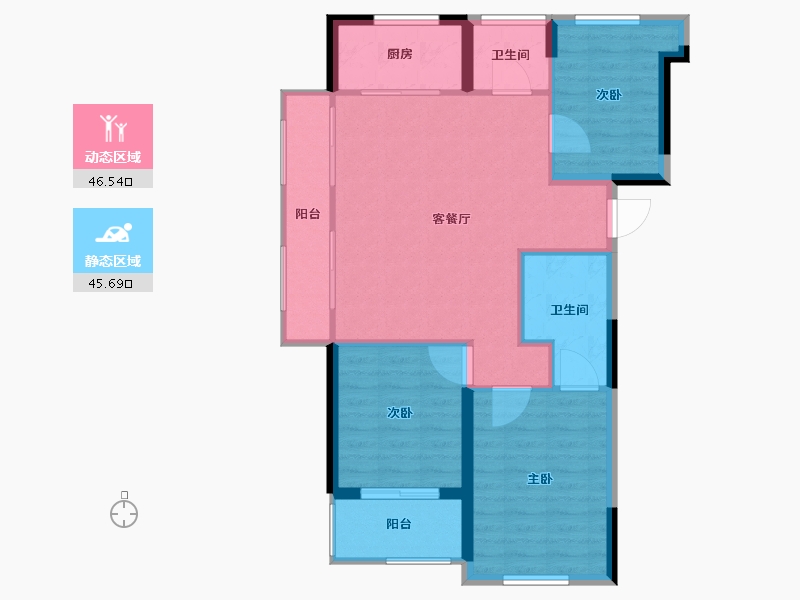 福建省-福州市-恒荣广场-84.00-户型库-动静分区