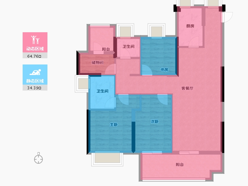 福建省-福州市-阳光城融侨榕心锦江-88.02-户型库-动静分区