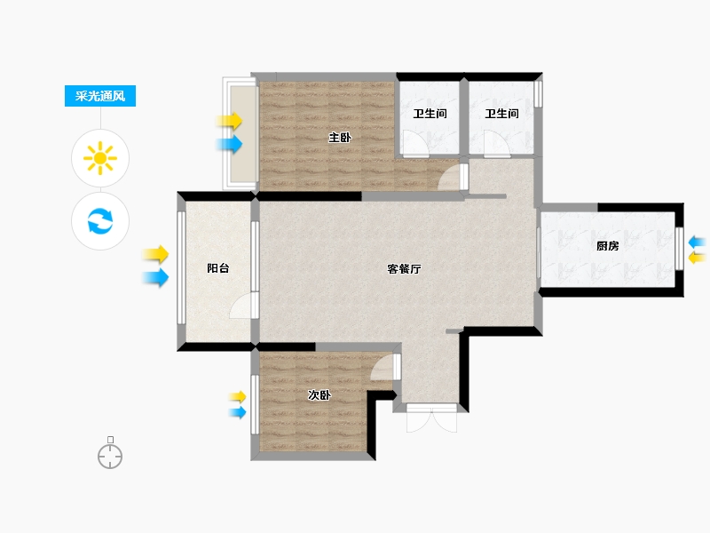 宁夏回族自治区-银川市-紫藤名著-100.00-户型库-采光通风