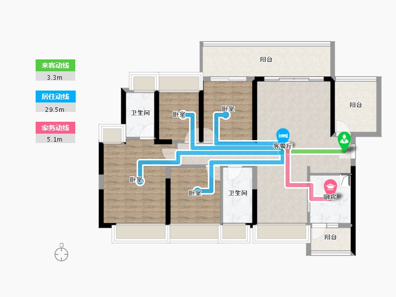 广东省-惠州市-碧桂园城央印象-108.96-户型库-动静线